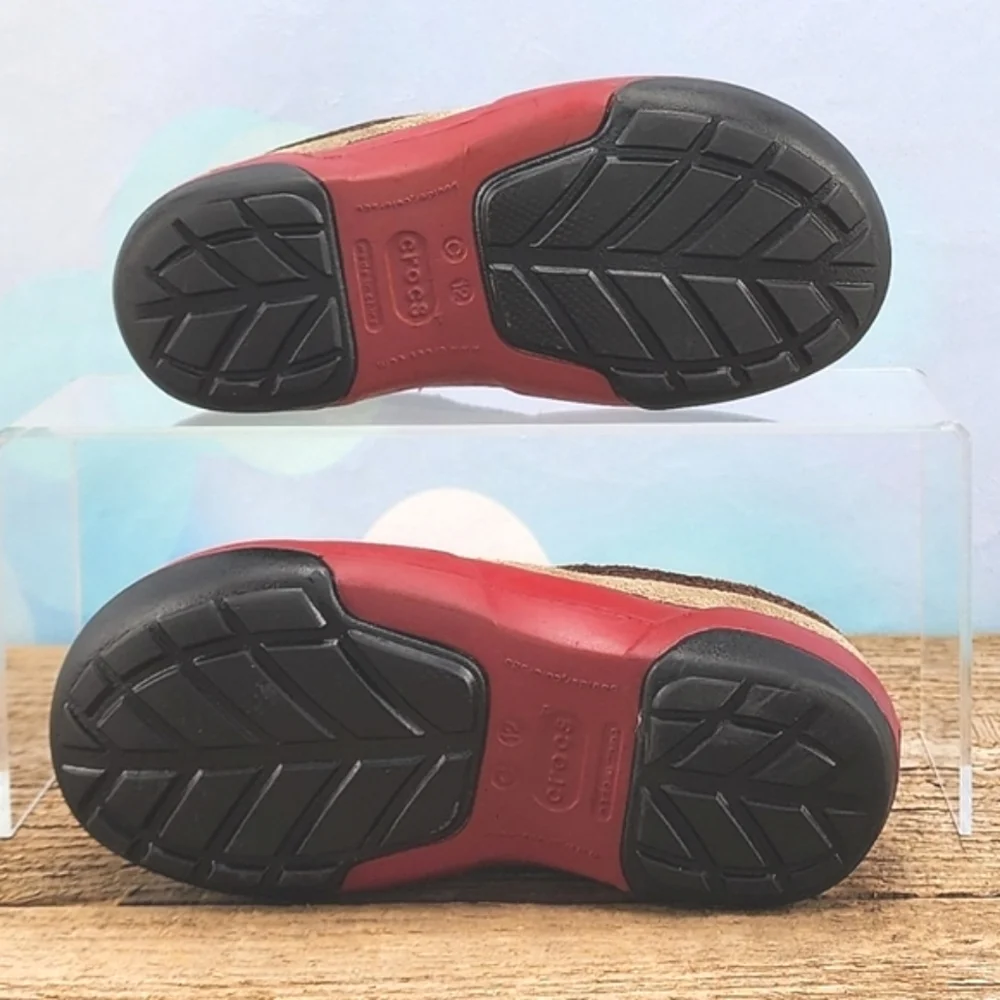 CROCS – Comfy red/brown shoes, toddler size 12